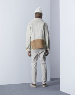 Chevignon Blousons & Manteaux | Manteau Boume Beige Manteau En Peau Lainee Avec Empiecements En Cuir