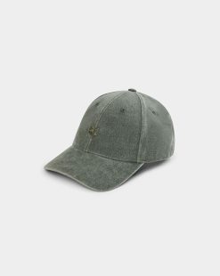 Chevignon Casquettes | Casquette City Cap Wash Vert Casquette Brodee Effet Lave