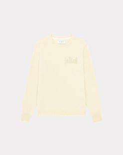 Chevignon Pulls | Pull City Wool Blanc Pull Col Rond, Broderie Chevignon