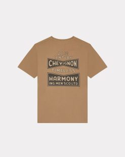 Chevignon T-Shirts & Polos | T-Shirt Harmony Marron T-Shirt Imprime Au Dos