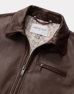 Chevignon Cuirs | Blouson Motor Cacao Blouson En Cuir De Vachette