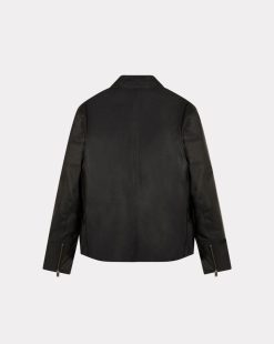 Chevignon Cuirs | Blouson En Cuir Wheely Noir Blouson Motard En Cuir De Vachette