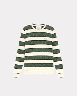 Chevignon Pulls | Pull City Mini Stripes Vert Pull Fin A Rayures