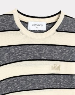 Chevignon Pulls | Pull City Mini Stripes Bleu Marine Pull Fin A Rayures