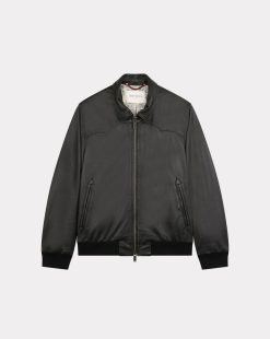 Chevignon Nouveautes | Blouson Yoke Godzila Noir Blouson En Cuir D'Agneau