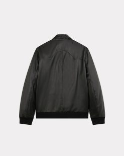 Chevignon Nouveautes | Blouson Yoke Godzila Noir Blouson En Cuir D'Agneau