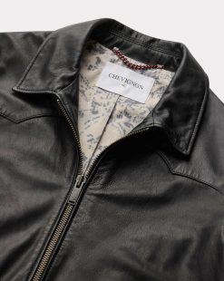 Chevignon Nouveautes | Blouson Yoke Godzila Noir Blouson En Cuir D'Agneau