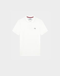 Chevignon T-Shirts & Polos | Polo O-Togs Blanc Polo Manches Courtes Avec Broderie Canard