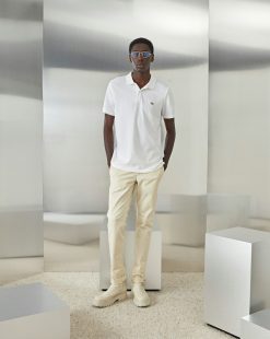 Chevignon T-Shirts & Polos | Polo O-Togs Blanc Polo Manches Courtes Avec Broderie Canard