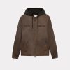 Chevignon Cuirs | Blouson En Cuir Wheel Cacao Blouson En Cuir Avec Capuche Amovible