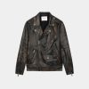 Chevignon Cuirs | Blouson En Cuir Biker Blouson En Cuir Vieilli