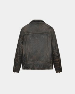 Chevignon Cuirs | Blouson En Cuir Biker Blouson En Cuir Vieilli