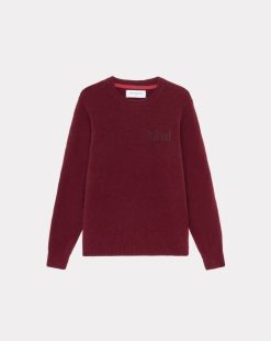 Chevignon Pulls | Pull City Wool Burgundy Pull Col Rond, Broderie Chevignon