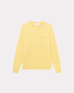 Chevignon Nouveautes | Pull City Wool Jaune Pull Col Rond, Broderie Chevignon