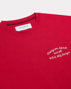 Chevignon T-Shirts & Polos | T-Shirt Bay Winds Oversize Rouge T-Shirt Brode Coupe Ample