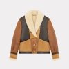 Chevignon Cuirs | Blouson En Cuir Camerashearling W Cacao Blouson En Cuir De Mouton Femme