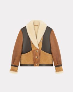 Chevignon Cuirs | Blouson En Cuir Camerashearling W Cacao Blouson En Cuir De Mouton Femme