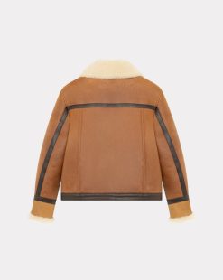 Chevignon Cuirs | Blouson En Cuir Camerashearling W Cacao Blouson En Cuir De Mouton Femme