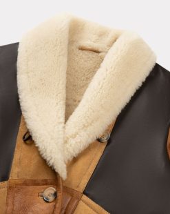 Chevignon Cuirs | Blouson En Cuir Camerashearling W Cacao Blouson En Cuir De Mouton Femme