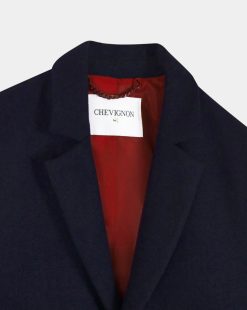 Chevignon Blousons & Manteaux | Manteau Chester Bleu Marine Manteau Classique En Drap De Laine