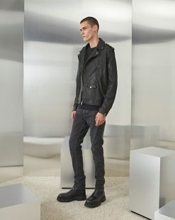 Chevignon Cuirs | Blouson En Cuir Biker Noir Blouson Biker En Cuir De Vachette