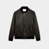 Chevignon Cuirs | Blouson Teddy En Cuir Noir Blouson Col Teddy En Cuir D'Agneau