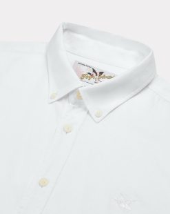 Chevignon Chemises | Chemise Lin Togs Blanc Chemise En Lin Coupe Straight