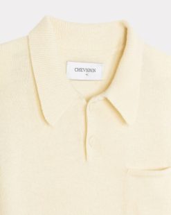 Chevignon Pulls | Pull Polo Knit Ecru Pull En Laine, Col Polo