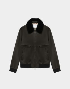 Chevignon Cuirs | Blouson En Cuir Gyver Vintage Noir Blouson En Cuir Inspiration Aviateur