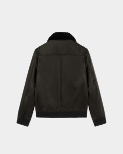 Chevignon Cuirs | Blouson En Cuir Gyver Vintage Noir Blouson En Cuir Inspiration Aviateur