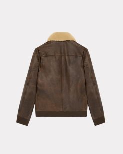 Chevignon Cuirs | Blouson En Cuir Gyver Vintage Cacao Blouson En Cuir Inspiration Aviateur