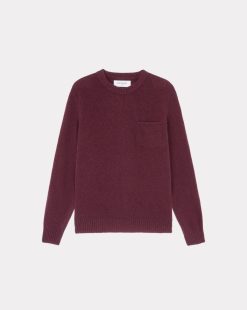 Chevignon Pulls | Pull Pocket Wool Burgundy Pull Col Rond En Laine