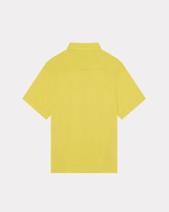 Chevignon Chemises | Chemise Lin Short Togs Jaune Chemise En Lin Coupe Straight