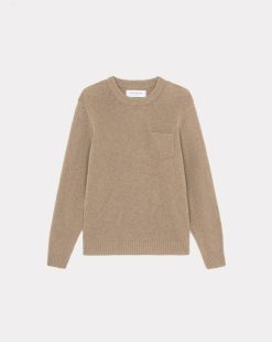 Chevignon Pulls | Pull Pocket Wool Beige Pull Col Rond En Laine