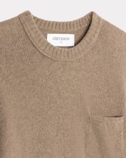 Chevignon Pulls | Pull Pocket Wool Beige Pull Col Rond En Laine