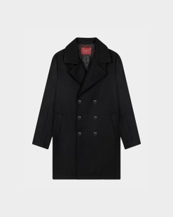 Chevignon Blousons & Manteaux | Manteau Officier Noir Manteau Caban En Laine