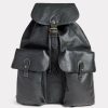 Chevignon Maroquinerie | Sac Leather Backpack Noir Sac A Dos En Cuir De Chevre