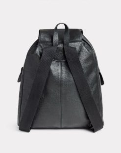 Chevignon Maroquinerie | Sac Leather Backpack Noir Sac A Dos En Cuir De Chevre