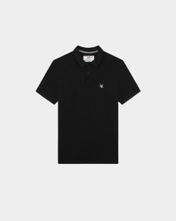 Chevignon T-Shirts & Polos | Polo O-Togs Noir Polo Manches Courtes Avec Broderie Canard