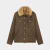 Chevignon Cuirs | Blouson En Cuir V-Shearling Cacao Blouson En Cuir D'Agneau