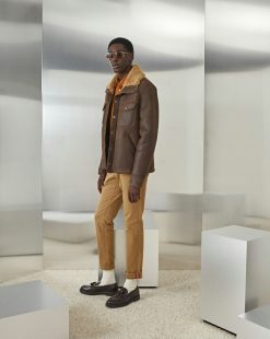 Chevignon Cuirs | Blouson En Cuir V-Shearling Cacao Blouson En Cuir D'Agneau