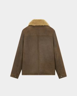 Chevignon Cuirs | Blouson En Cuir V-Shearling Cacao Blouson En Cuir D'Agneau