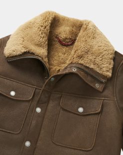 Chevignon Cuirs | Blouson En Cuir V-Shearling Cacao Blouson En Cuir D'Agneau