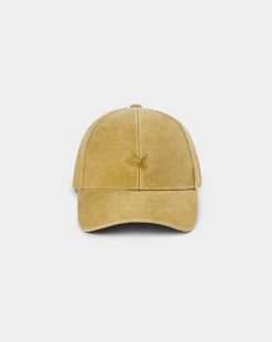 Chevignon Casquettes | Casquette City Cap Wash Jaune Casquette Brodee Effet Lave