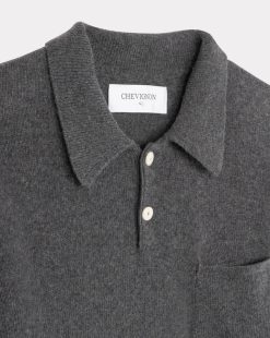 Chevignon Pulls | Pull Polo Knit Anthracite Pull En Laine, Col Polo