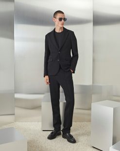 Chevignon Blousons & Manteaux | Veste Street Suit Noir Veste De Costume Coupe Ajustee