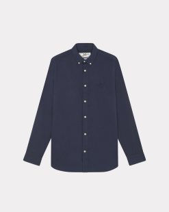 Chevignon Chemises | Chemise Lin Togs Bleu Marine Chemise En Lin Coupe Straight