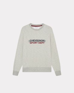 Chevignon Sweatshirts | Sweathirt Sport Gris Sweat Brode Coupe Droite